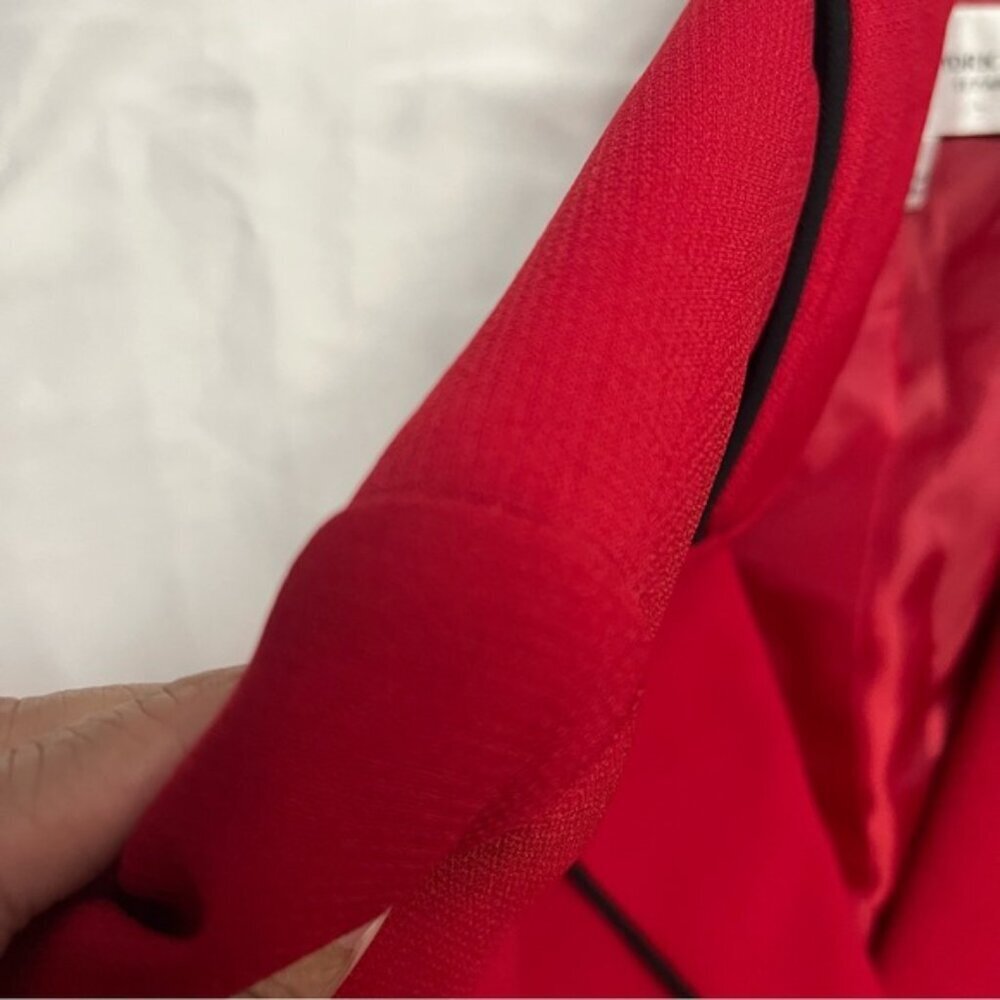 Jones New York Red Black Trim Blazer Jacket Size 10 - Picture 8 of 8